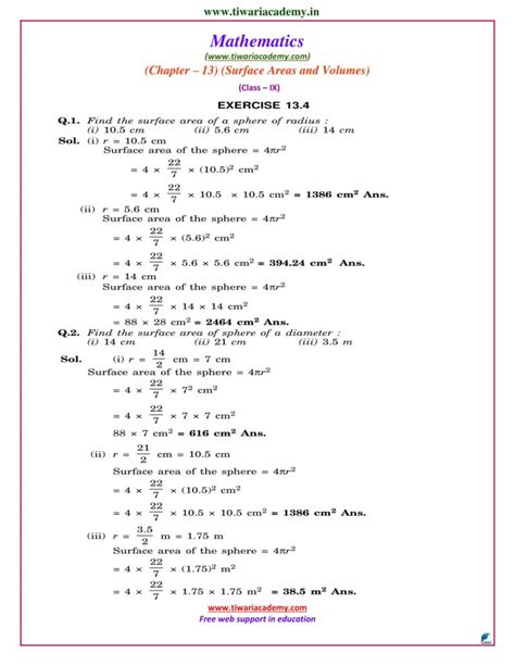 NCERT Solutions For Class 9 Maths Chapter 13 Exercise 13 3 13 4 PDF