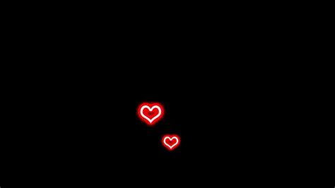 Red Neon Heart Icons Pop Up Animation With Black Background Love