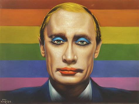 Vladimir Putin Gay Flag Meme Painting By Jorge Torrones Pixels