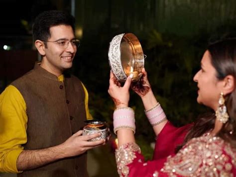 Karwa Chauth 2023 Raghav Chadha Shivraj Singh Chouhan Nishikant Dubey Perform Rituals Karwa