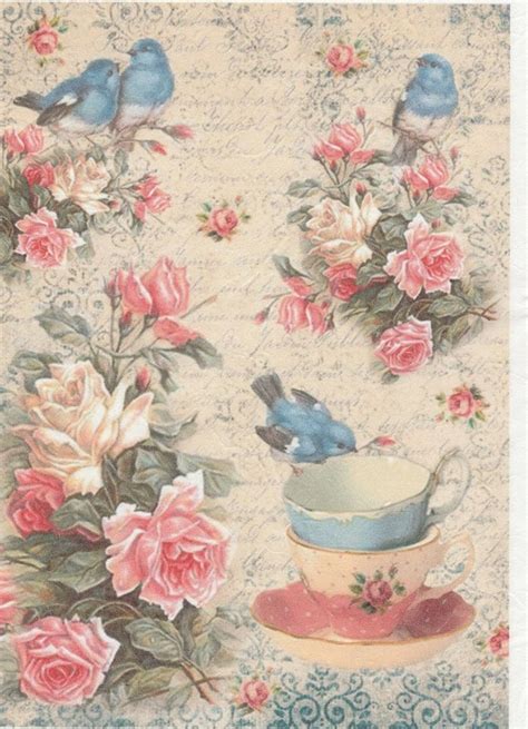 Rice Paper For Decoupage Scrapbook Craft Sheet Afternoon Tea Ebay