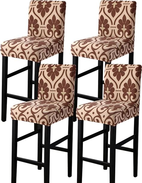 Bar Stool Covers 4 Pack Stretch Bar Stool Covers With Backs Removable Bar Stool