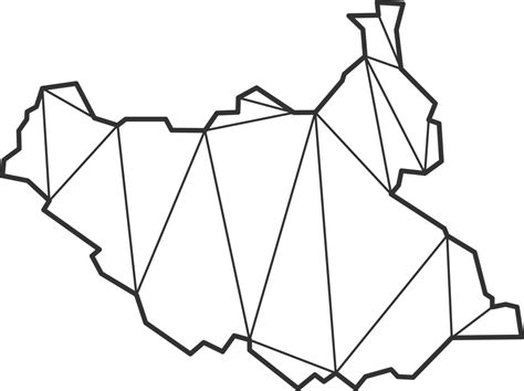 Mosaic Triangles Map Style Of South Sudan 11728664 PNG