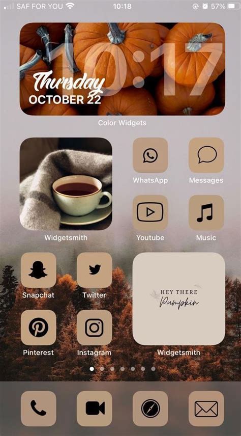 Aesthetic Fall Ios Home Screen Ideas Pumpkin Misty Autumn Day I