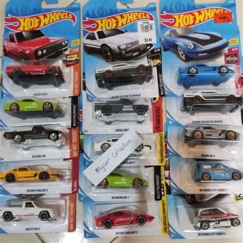 Hot Wheels Mainline Mazda Datsun Nissan Honda Camaro Mustang Chevy Dodge Charger