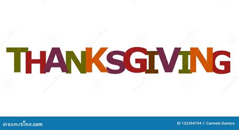 Thanksgiving text concept stock illustration. Illustration of harvest - 132394794