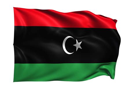 Libyen Wehende Flagge Realistischer Transparenter Hintergrund Png