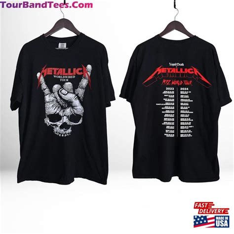 Metallica Tour Shirt Official Merchandise Concert Classic Unisex