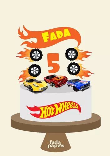 Topo De Bolo Personalizado Hot Wheels Mercadolivre