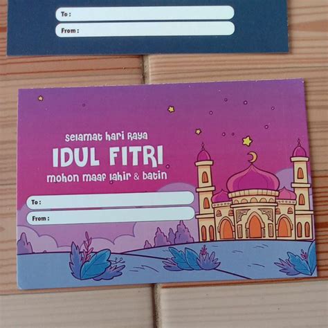 Jual Kartu Ucapan Lebaran Idul Fitri Greeting Card 10x7cm Eid Mubarak Ramadhan Kareem Idul