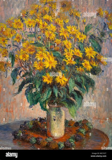 Jerusalem Artichoke Flowers Claude Monet 1880 National Gallery Of