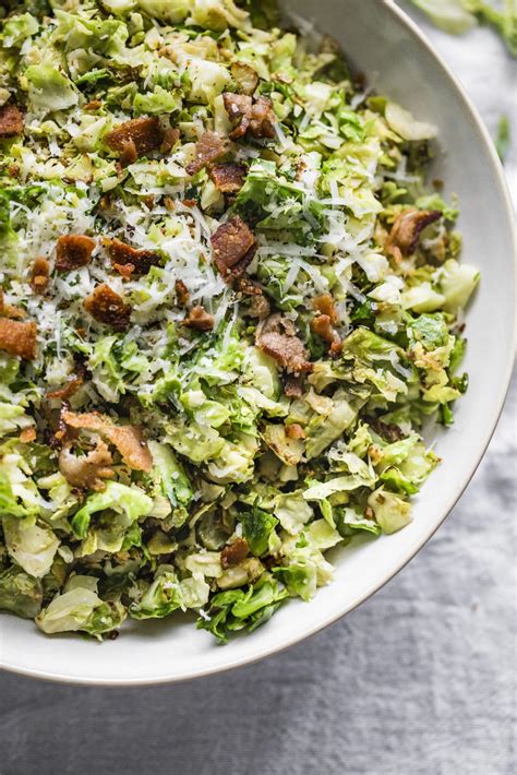 Shredded Sprouts Salad With Bacon And Asiago