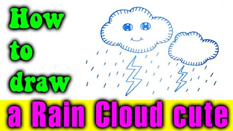 How To Draw A Cute Rain Cloud For Kid