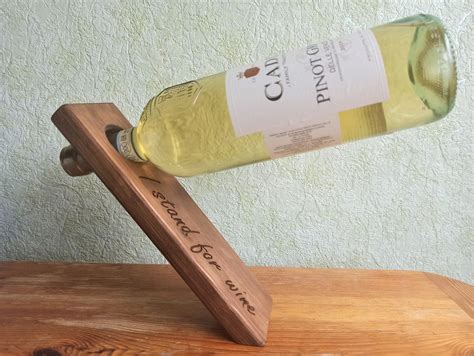 Balancing Wine Stand Wooden Wine Stand Wine Bottle Holder Etsy