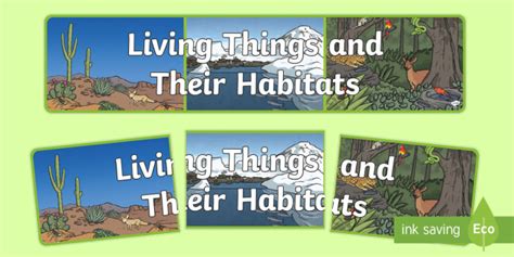 Living Things And Their Habitat Display Banner