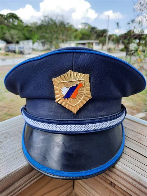 Vintage Slovenia Police Officer Europe Hat Helmet Cap Kepi Navy Blue