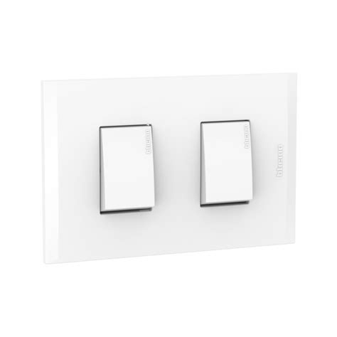 Placa Armada C Interruptor Doble 10AX Blanco PL1 1P Blanca Gobantes Cl