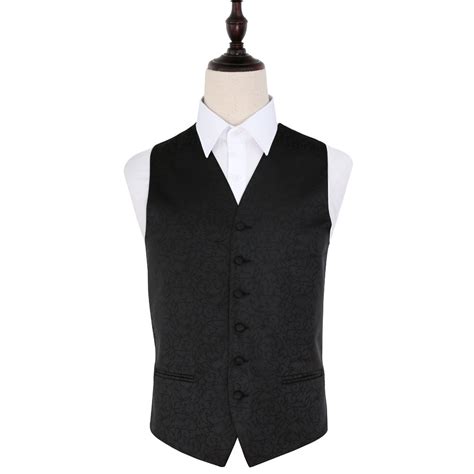 Mens Swirl Black Wedding Waistcoat