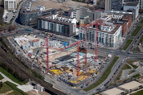 Frankfurt Am Main Aus Der Vogelperspektive Baustelle Zum Neubau Einer