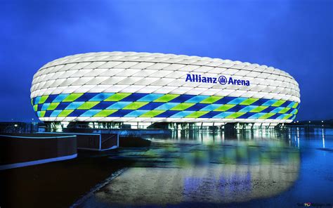 Bayern Munich stadium Allianz Arena white light 4K wallpaper download