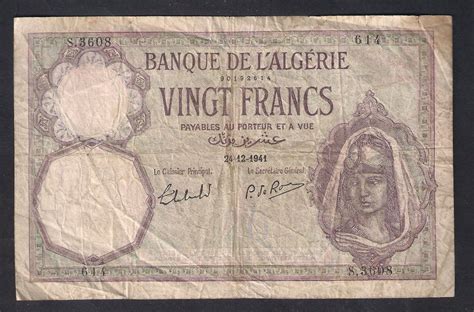 Algerie 20 Francs 24 12 1941 Gebraucht Kaufen Auf Ricardo