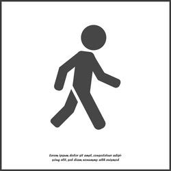 Walking Man Symbol Pedestrian Icon Vector Images Over