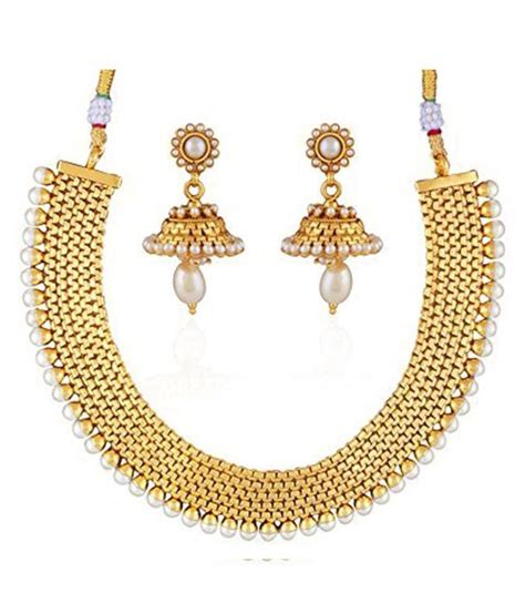 Sukkhi Alloy Golden Choker Traditional 18kt Gold Plated Necklaces Set