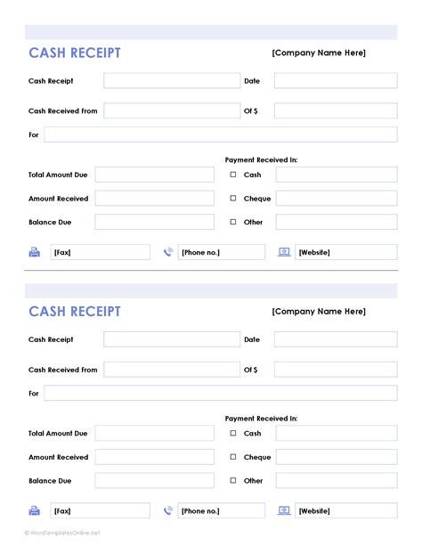 Word Doc Receipt Template Plmguide