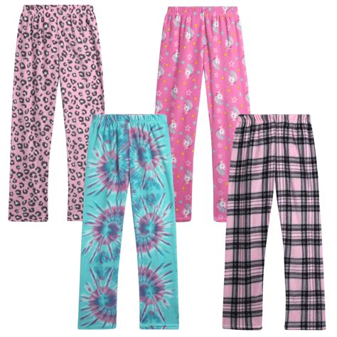 Angel Face Girls Pajama Pants 4 Pack Plush Fleece Girls Pajamas Cozy Girls Sleepwear 4 16