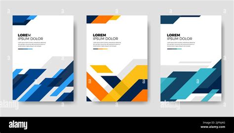 Set Of Book Cover Brochure Designs In Geometric Style Vector