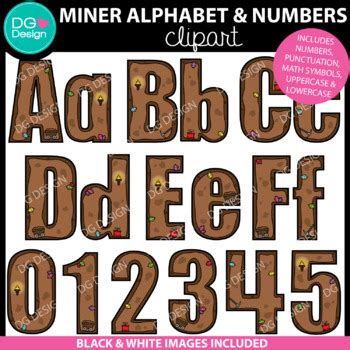 Miner Alphabet And Numbers Clipart Bulletin Board Letters Letters