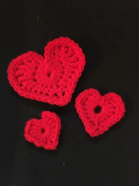 Heart Crochet Applique Crafts Art Project Wedding Project Etsy