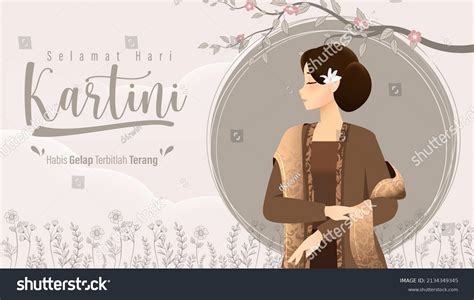 Selamat Hari Kartini Means Happy Kartini Stock Vector Royalty Free