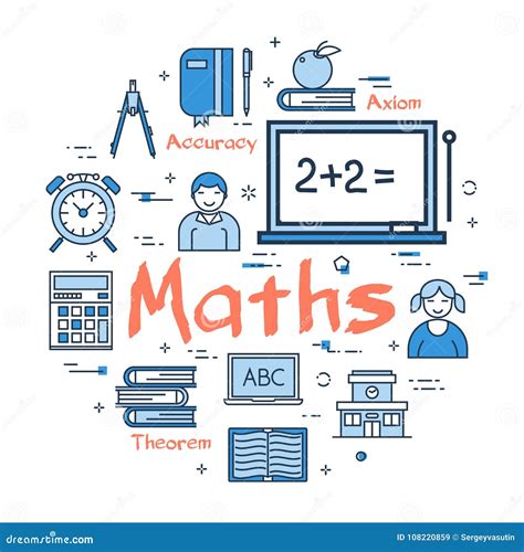 Blue Concept With Maths Subject Stock Vector Illustration Of Blue