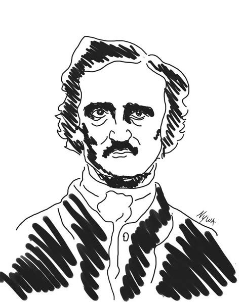 Edgar Allan Poe Drawing Portrait Digital Portrait World Culture