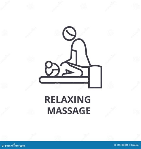 Relaxing Massage Thin Line Icon Sign Symbol Illustation Linear Concept Vector Stock Vector