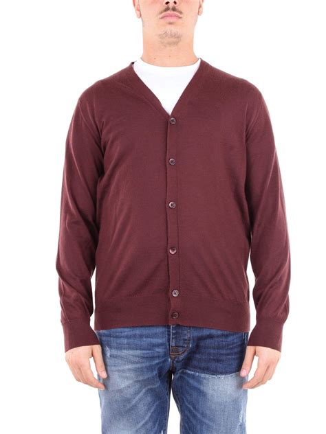 Cruciani Burgundy Cashmere Cardigan In Purple For Men Lyst