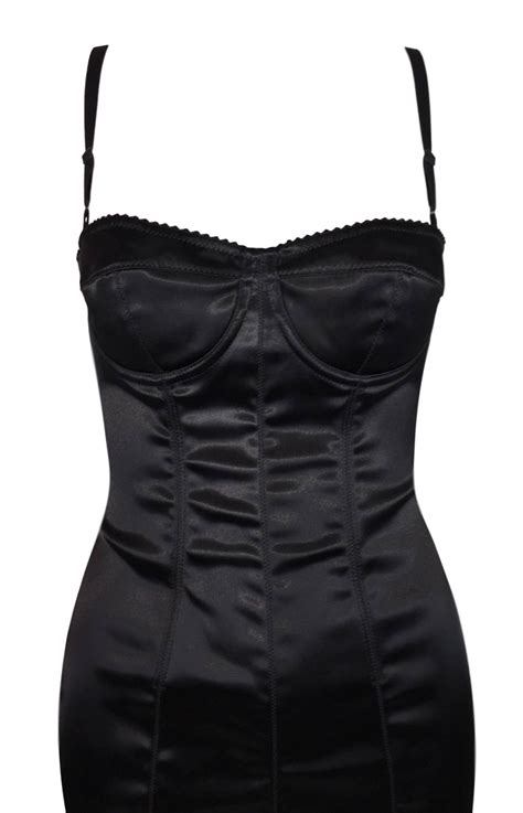 Dolce And Gabbana Black Corset Pin Up Wiggle Dress 1996 At 1stdibs