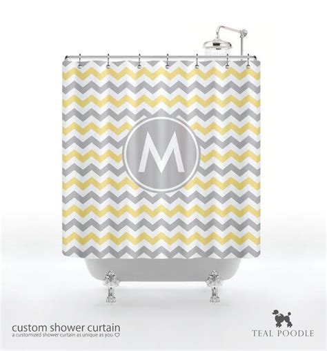 Chevron Shower Curtain You Choose Color Custom Monogram Personalized