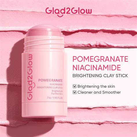 Glad Glow Pomegranate Niacinamide Brightening Clay Mask Stick Masker