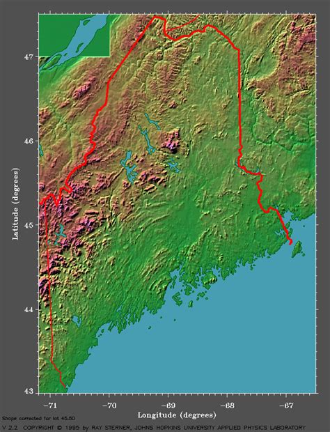 Elevation Map Of Maine