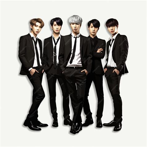 Premium Vector Kpop Bts On Stage White Background