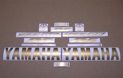 Matte Satin Golden Logo Decals Set For Yamaha Yzf R Moto