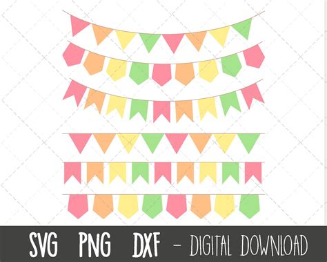 Bunting Banner Svg Birthday Bunting Svg Bunting Clip Art Etsy Uk