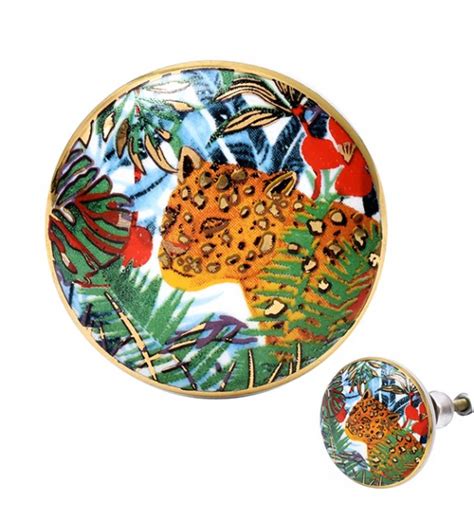 Bouton De Meuble En Porcelaine Jaguar Tropical Boutons Mandarine