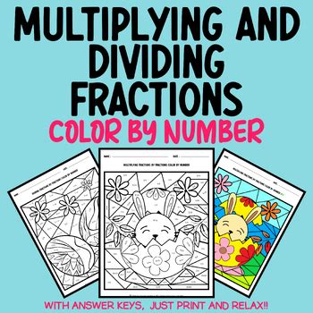 Easter Fractions Color By Number TPT