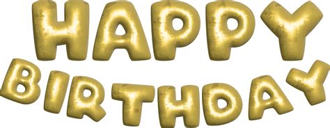 Happy Birthday 3d Golden Balloon Text On The Black Background Vector