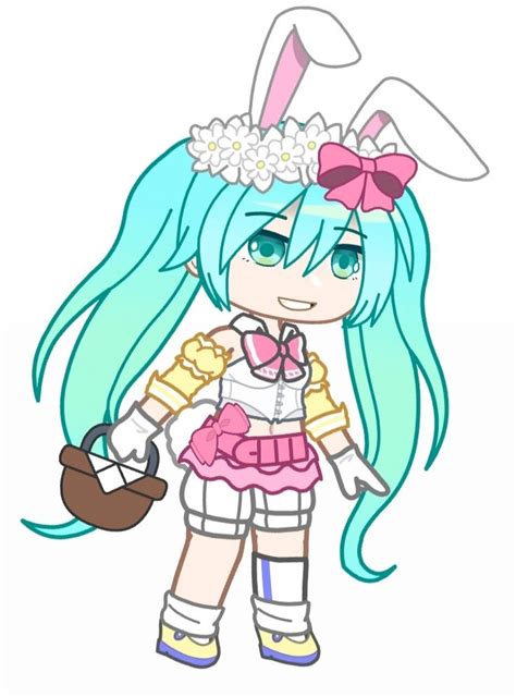 Hatsune Miku Gacha Club Figure Easter Bunny In Hatsune Miku