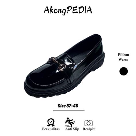 Jual Sepatu Docmart Wanita Hitam Terbaru Hak Datar Fashion Korean Style