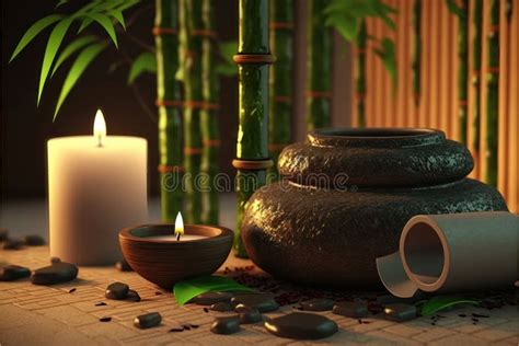 Tranquil Zen Spa Experience Banner Relaxation Among Stacked Stones And